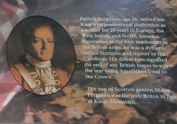 historical sign about Kings Mountain Military Park