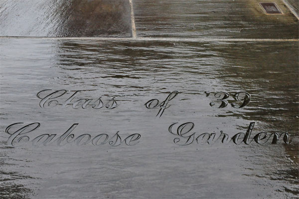 writing in the walkway - Call of 38 Caboose Garden