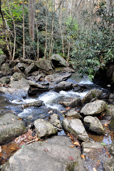 below the falls