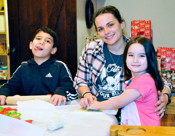 making Christmas cookies
