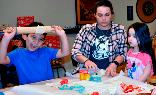 making Christmas cookies
