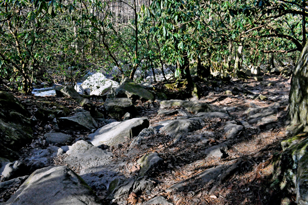 cascade off to the side