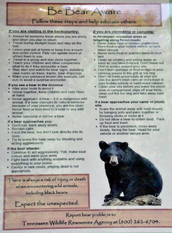 Bear Aware sign