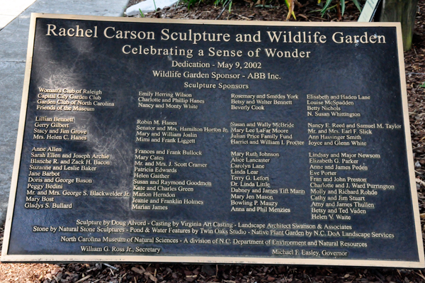 Rachel Carson Sculpture sign