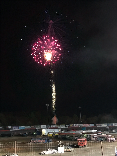 fireworks at Hickory Speedway