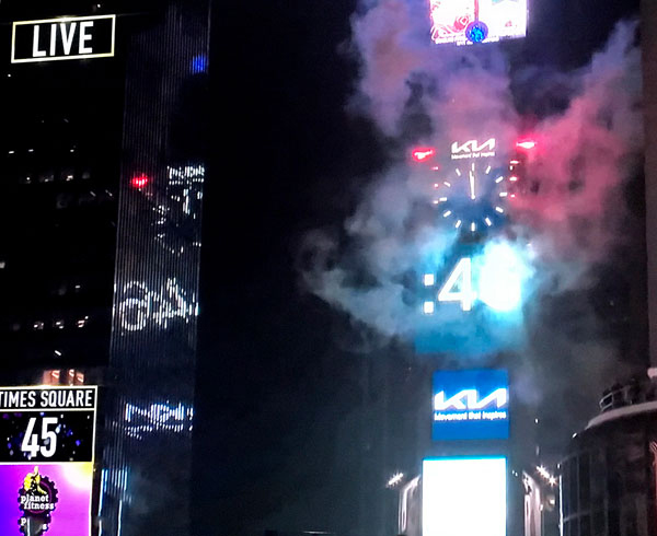 New Years Eve ball drop from TV 2021