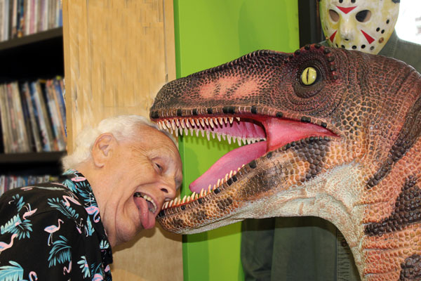 Lee Duquette and the dinosaur