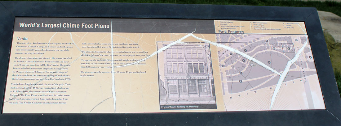 sign about the World's Largest Chime Foot Piano