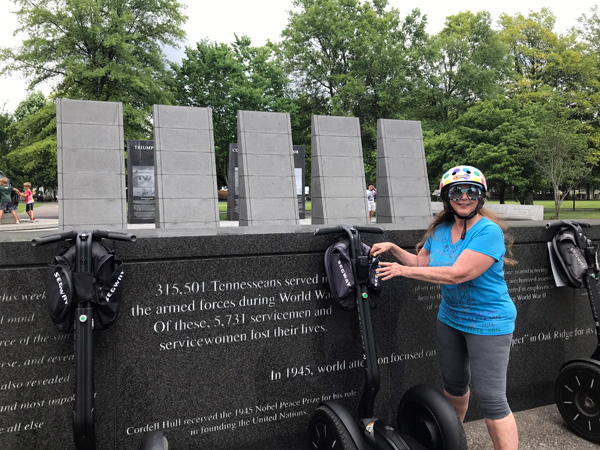 Karen Duquette by her Segway