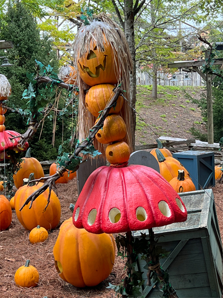 Pumpkin decorations in Dollywood