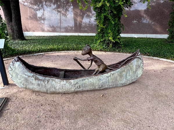 Stuart Little in a canoe