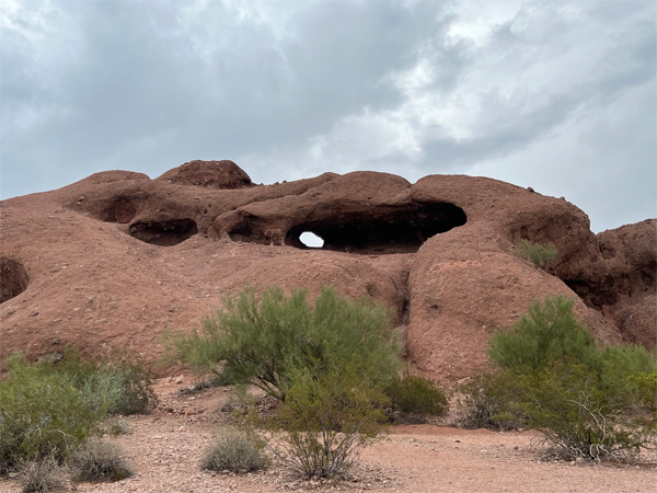 view from parking lot at The Hole in the Rock