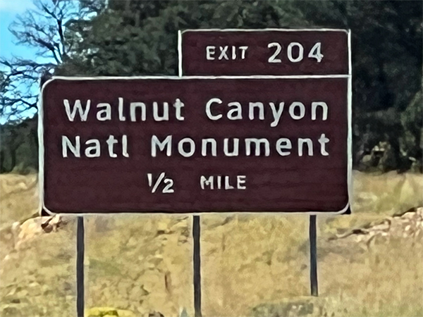 Walnut Canyon National Monument sign