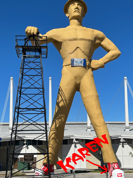 Karen Duquette and The Golden Driller