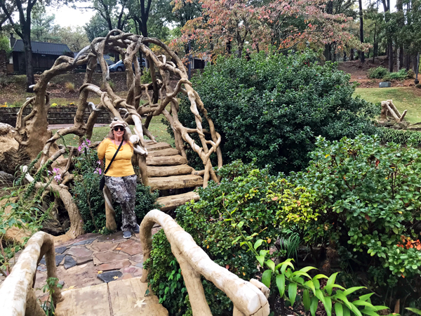 Karen Duquette on the amazing arched entry bridge