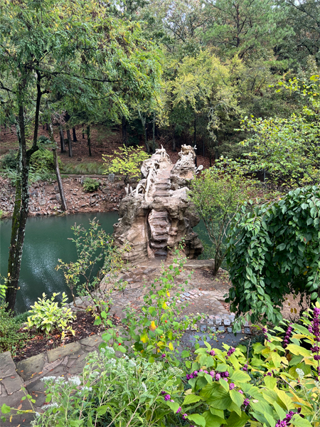 pond and bridge