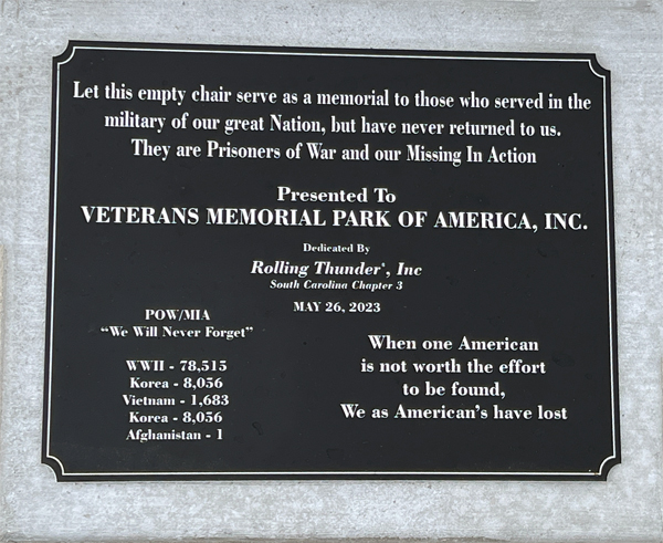 empty chari memorial sign