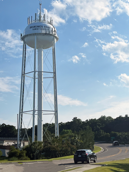 Brunswick County Seunset Beach NC wter tower