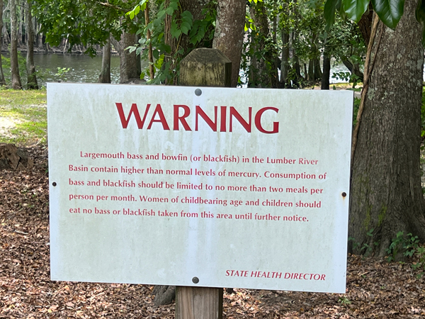 warning sign about fish