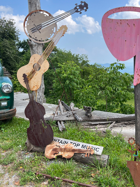 unusual outdoor Mountain Top Music Display