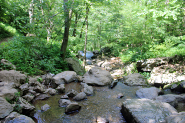 waters flowing downhill along the trail