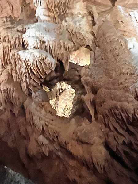colored lights in Shenandoah Caverns