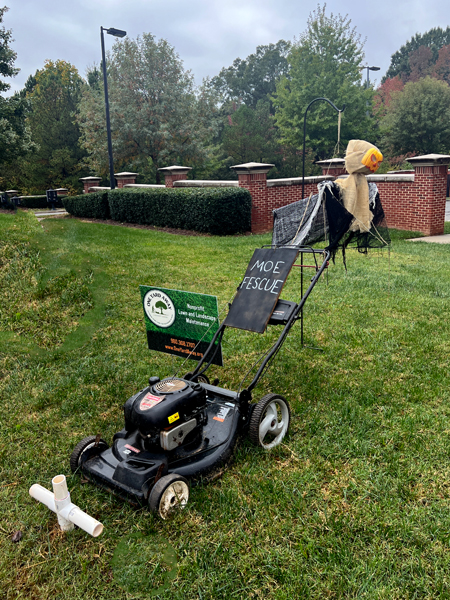 lawnmower scarecrow