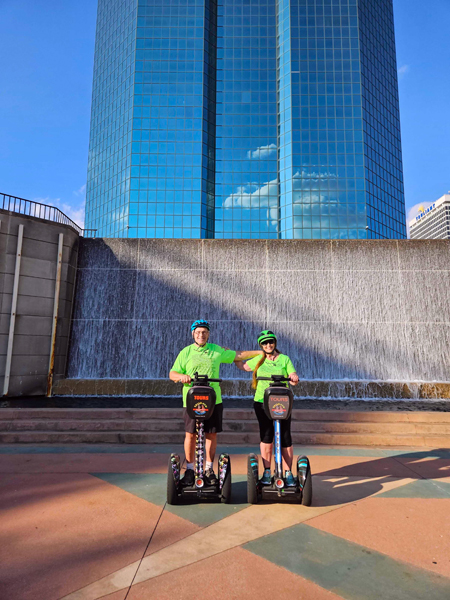 Freewheeling at the waterfall on Segways