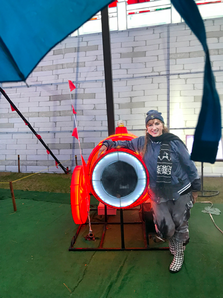 Karen Duquette at the cannon in 2023
