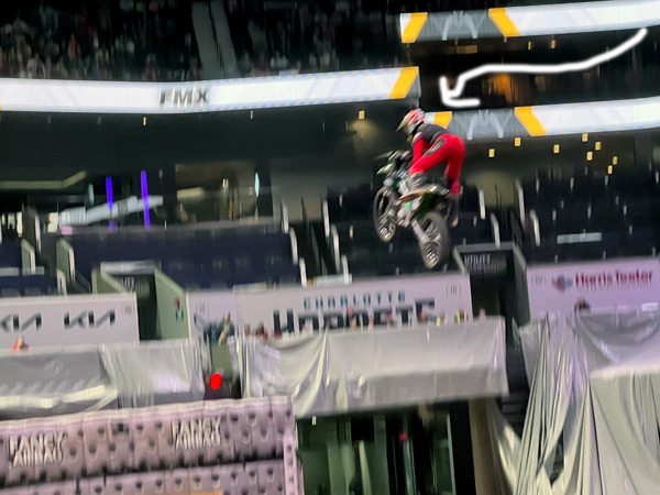 Monster Jam biker high in the air