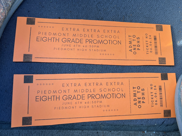 8th grade grduation tickets