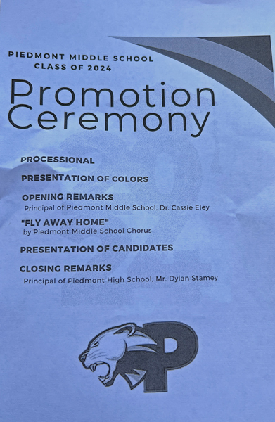 Piedmont Middle School Ceremony list
