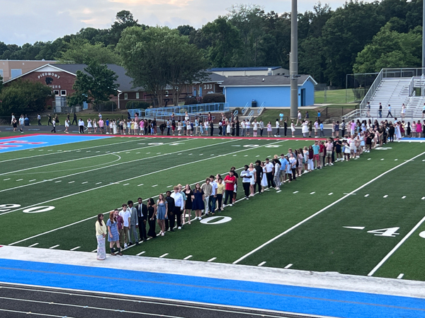students in line