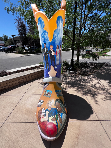 cowboy boot outside Cheyenne Hospital