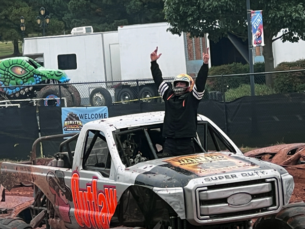 Mason Rife in Outlaw Mosnter Truck