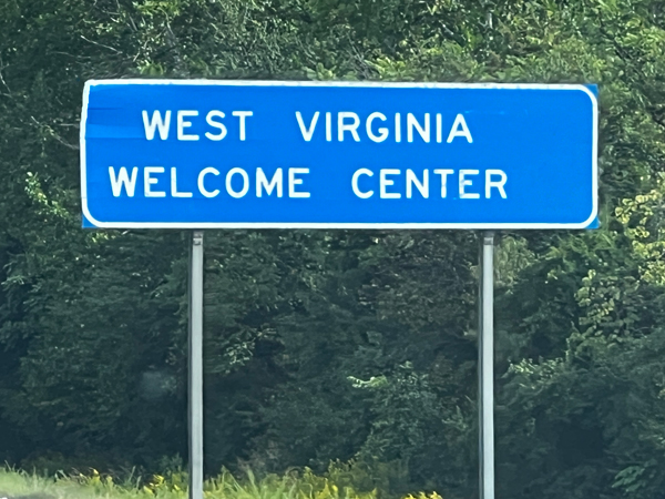 West Virginia Welcome Center sign