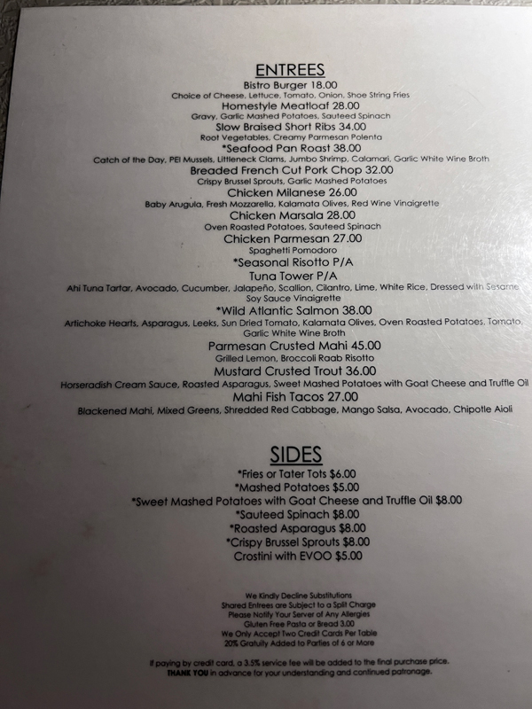 Just Janice Restaurant menu