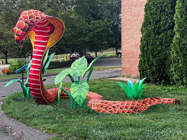 a giant red snake