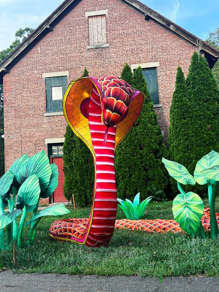 a giant red snake