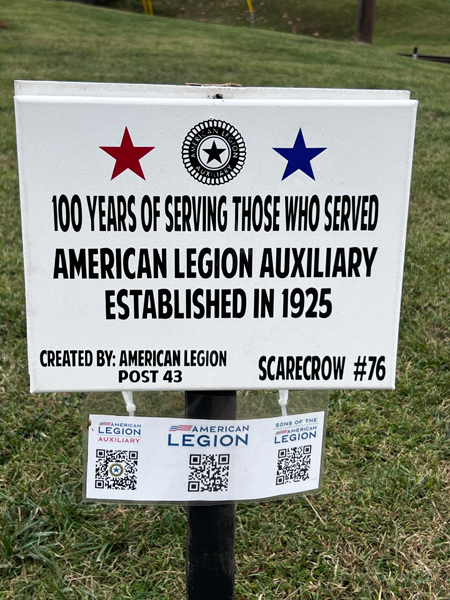 american Legion Auxiliary scarecrow