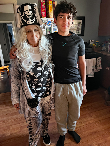 Karen with her teen-age great-grandson