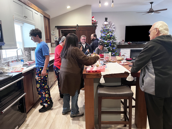 family making cookies