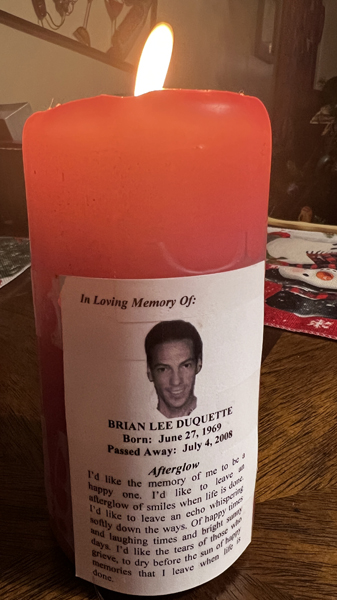 candle for Brian Duquette