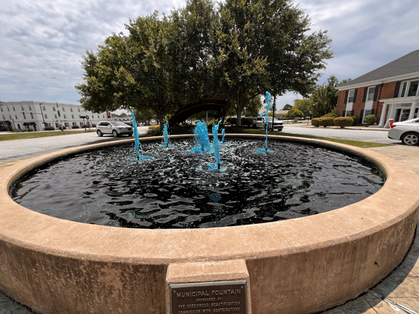 blue fountain
