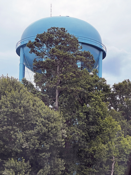 blue water tower
