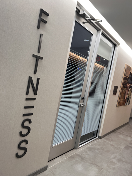 Fitness center entry