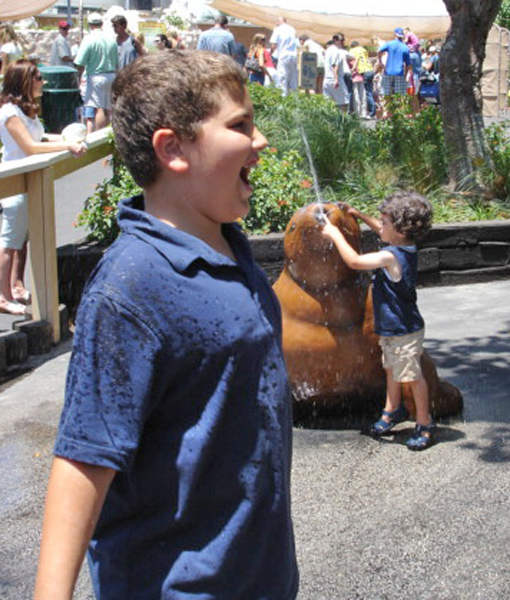 The grandson of the two RV Gypsies got wet