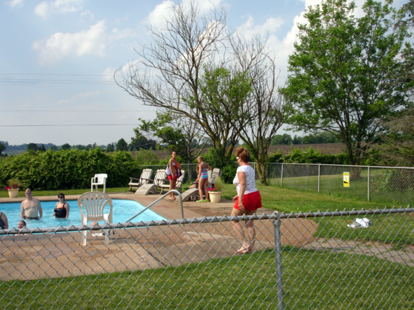 Karen Duquette and the pool