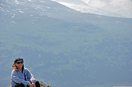 Karen Duquette on the trail at Thompson Pass