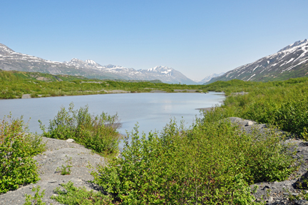 the lake at the bottom of the glacier